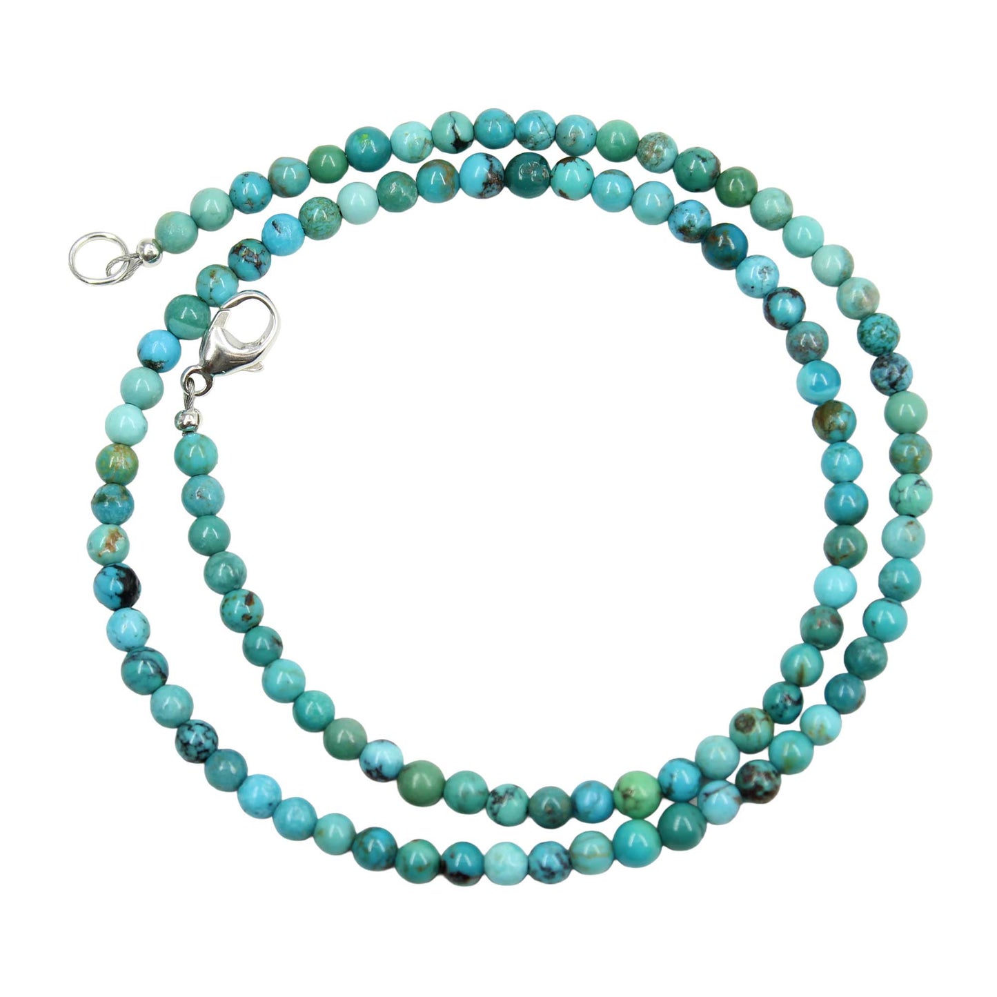 Genuine 4mm Blue Green Turquoise Bead Necklace made to order length