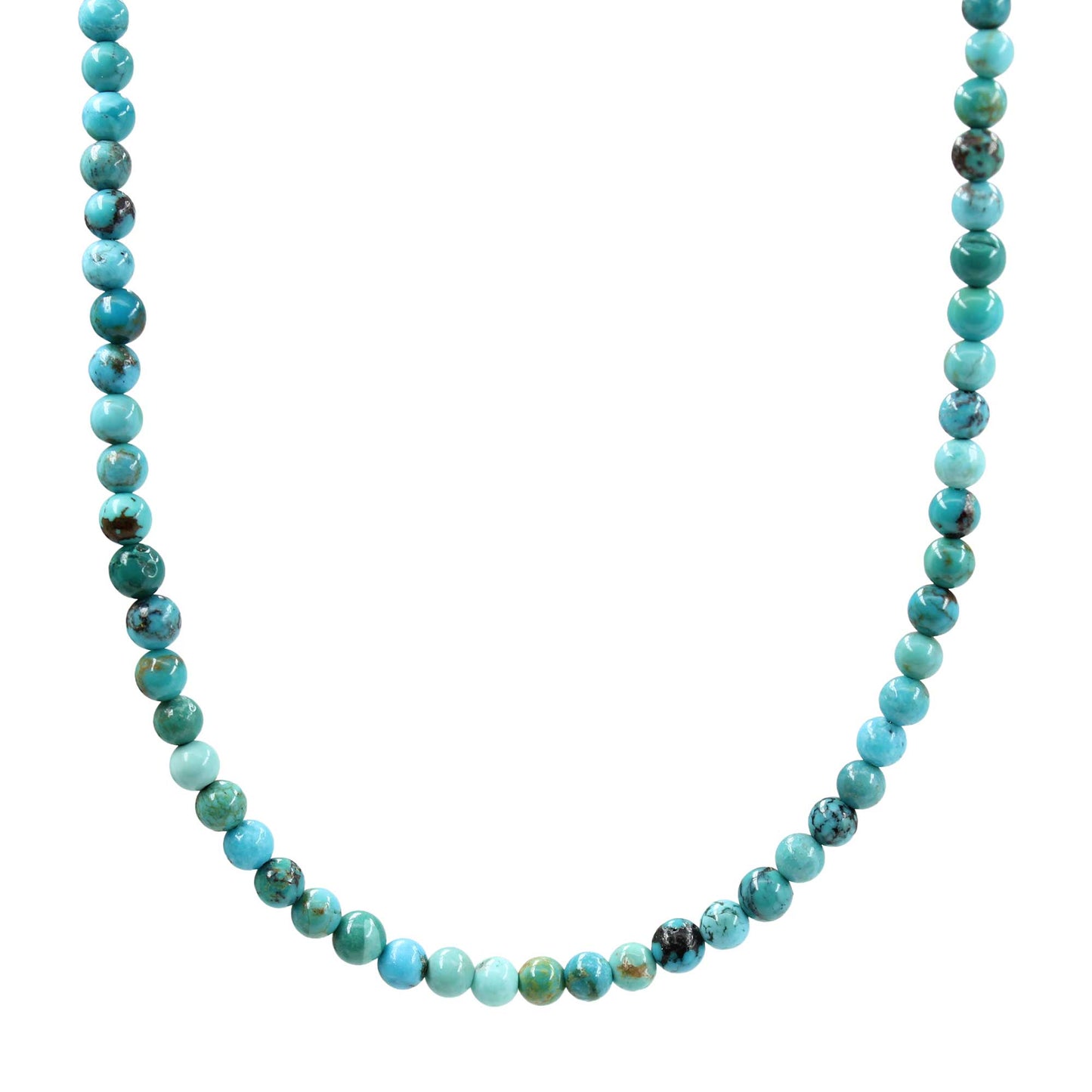 Genuine 4mm Blue Green Turquoise Bead Necklace Strand