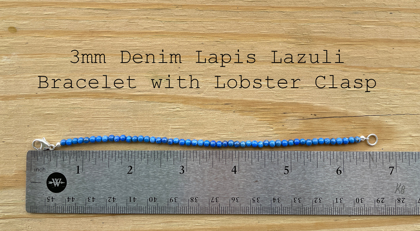 3mm Denim Lapis Lazuli Bracelet