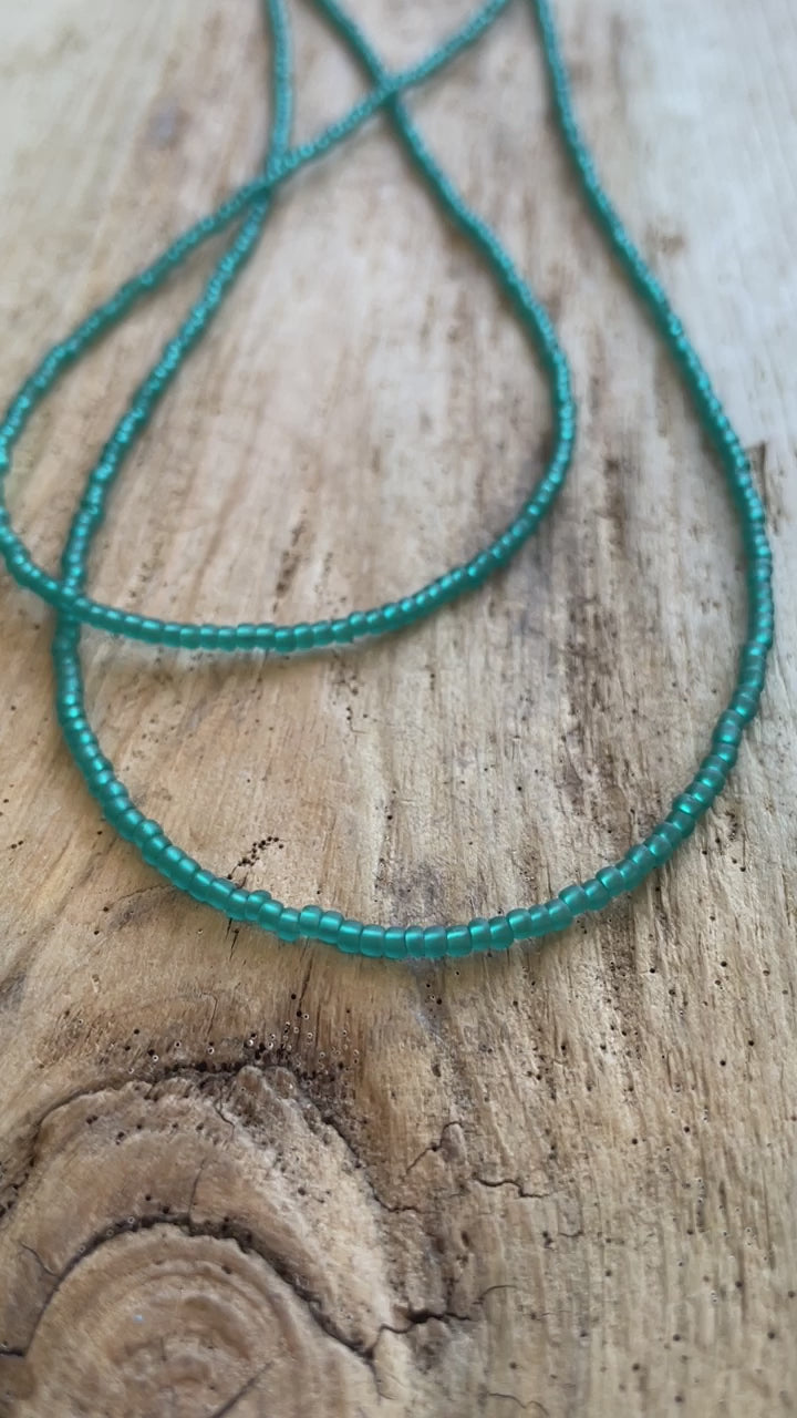 Teal bead necklace