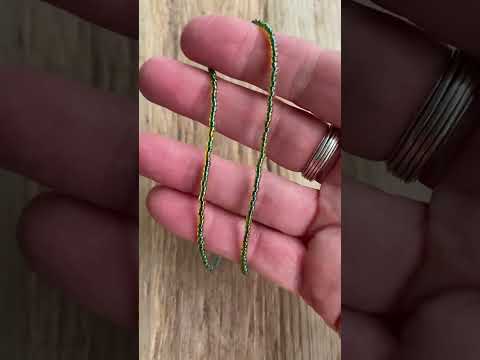 Jonquil Green Seed Bead Necklace, Thin 1.5mm Single Strand