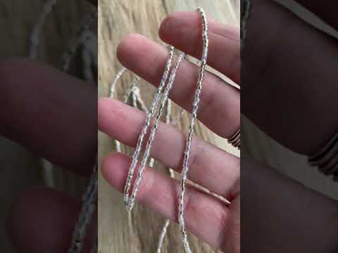 Load and play video in Gallery viewer, Gold and Silver Seed Bead Necklace, Thin 1.5mm Single Strand
