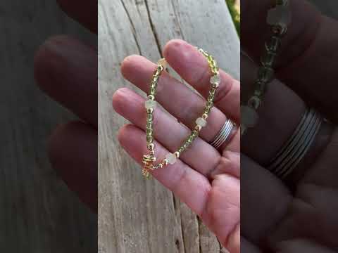 Peridot and Prehnite Bead Necklace