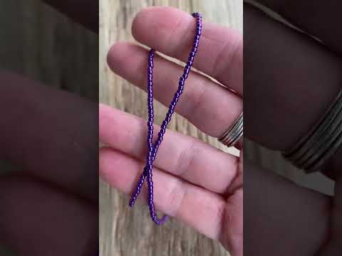 Metallic Grape Purple Seed Bead Necklace, Thin Single Strand