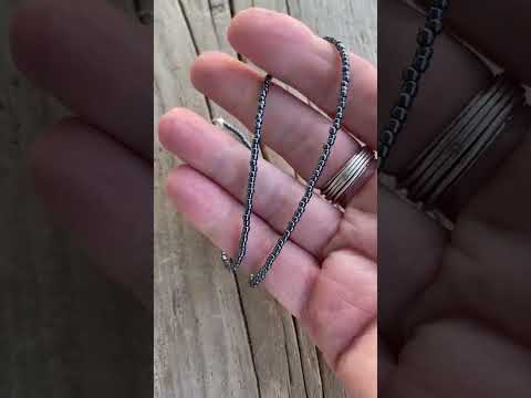 Metallic Hematite Glass Seed Bead Necklace