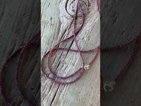 Plum Seed Bead Necklace, Thin 1.5mm Single Strand