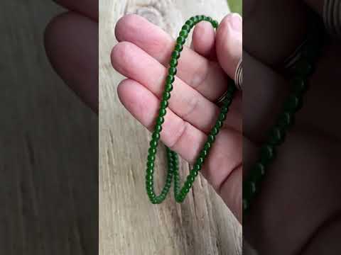 4mm Green Jade Bead Necklace