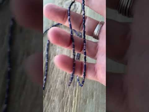 Iris Dark Blue Seed Bead Necklace