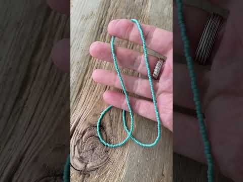 Turquoise Color Seed Bead Necklace