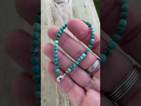 Genuine 4mm Blue Green Turquoise Bead Bracelet