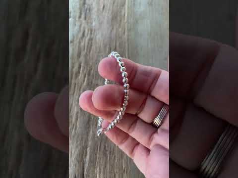 Load and play video in Gallery viewer, 4mm Sterling Silver Bead Bracelet
