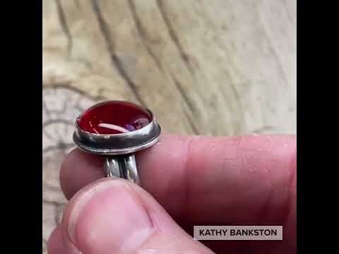 Load and play video in Gallery viewer, Handmade by Kathy Bankston Red Rosarita Ring
