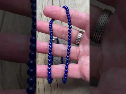 Handmade Lapis Bead Necklace