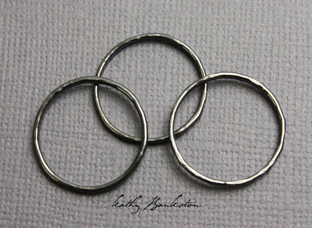 3 Handmade Sterling Silver Stacking Rings
