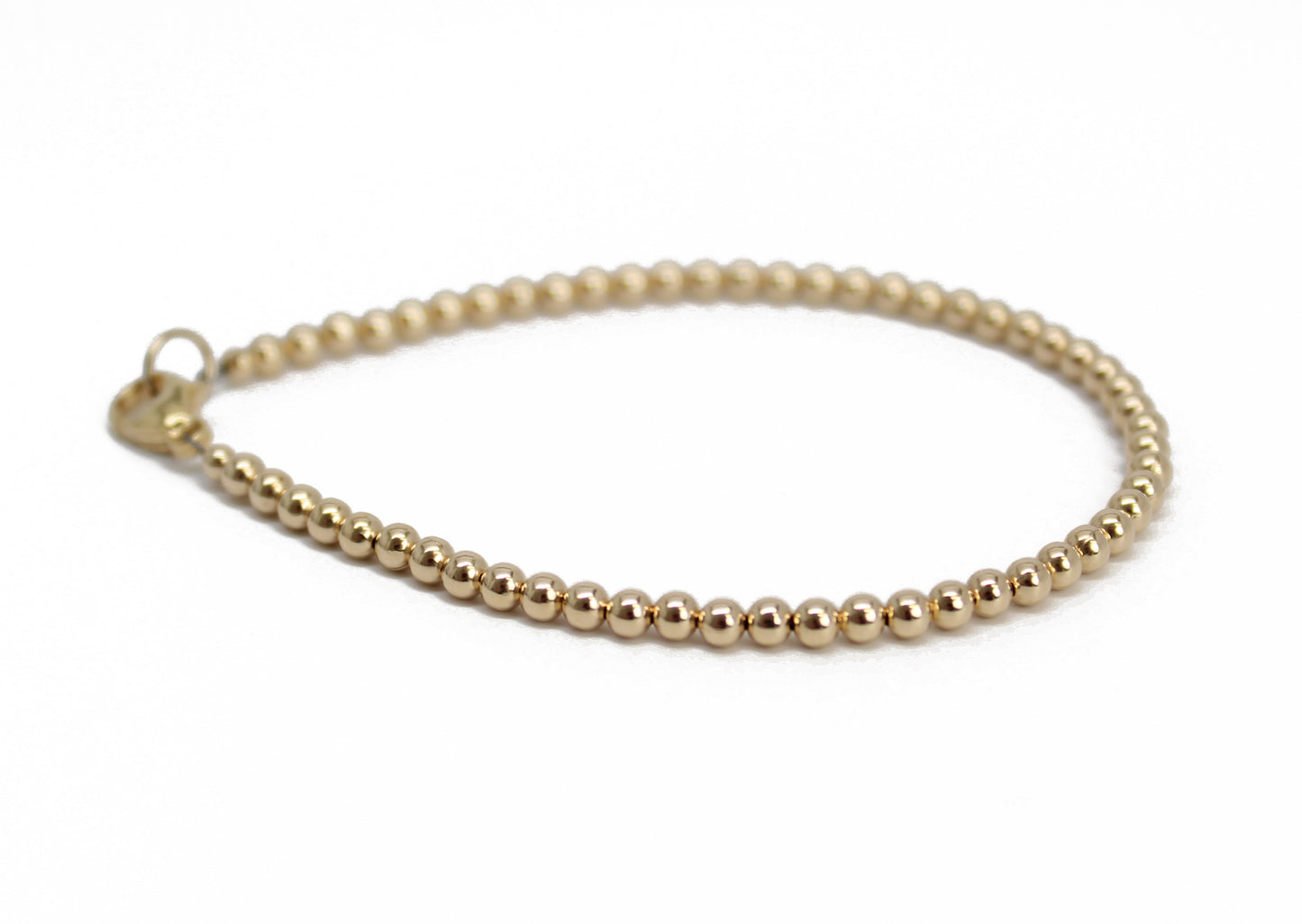 3mm 14K Gold Filled Bead Bracelet with Clasp