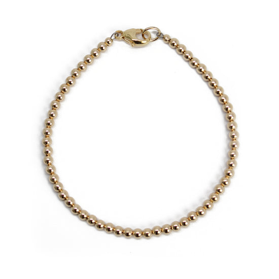 3mm 14K Gold Filled Bead Bracelet with Clasp