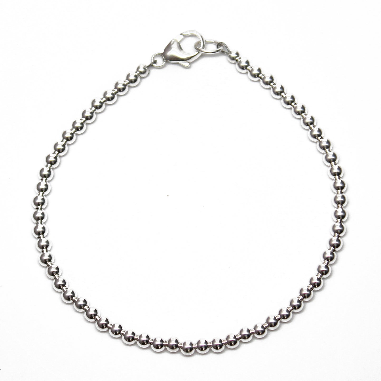 Sterling Silver Bead Bracelet-3mm