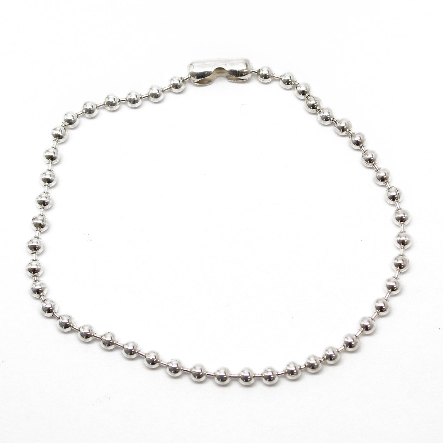 3mm Sterling Silver Bead Ball Chain Bracelet or Necklace