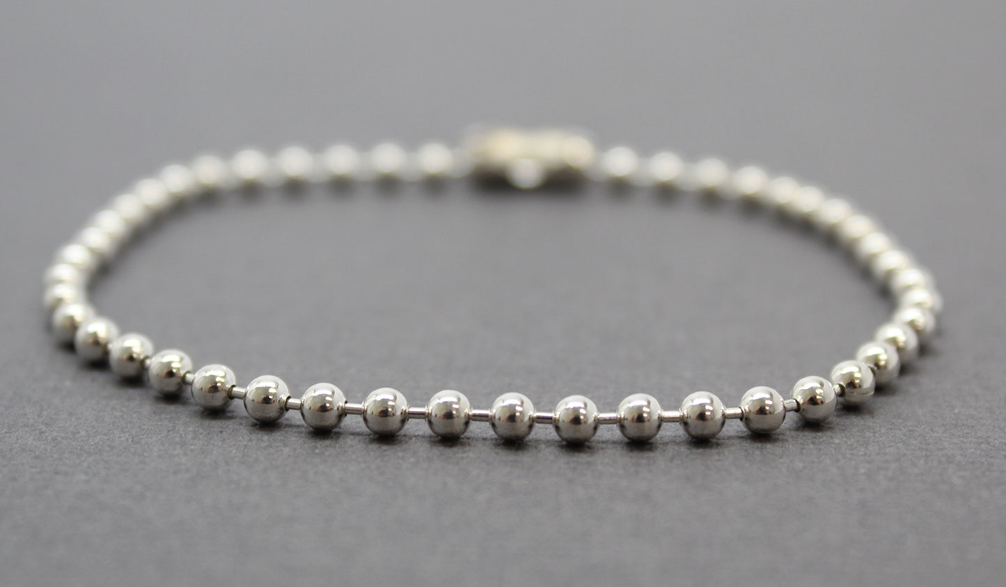 3mm Sterling Silver Bead Ball Chain Bracelet or Necklace