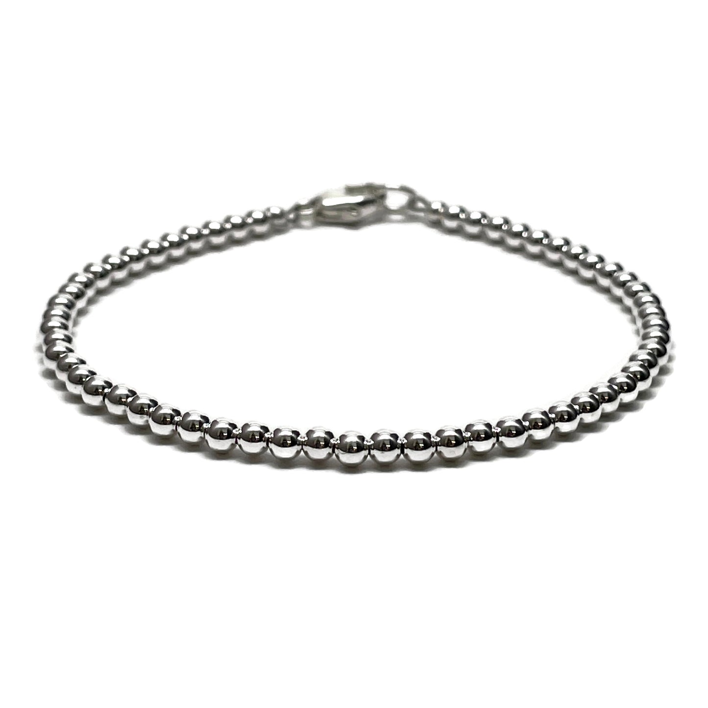 Sterling Silver Bead Bracelet-3mm