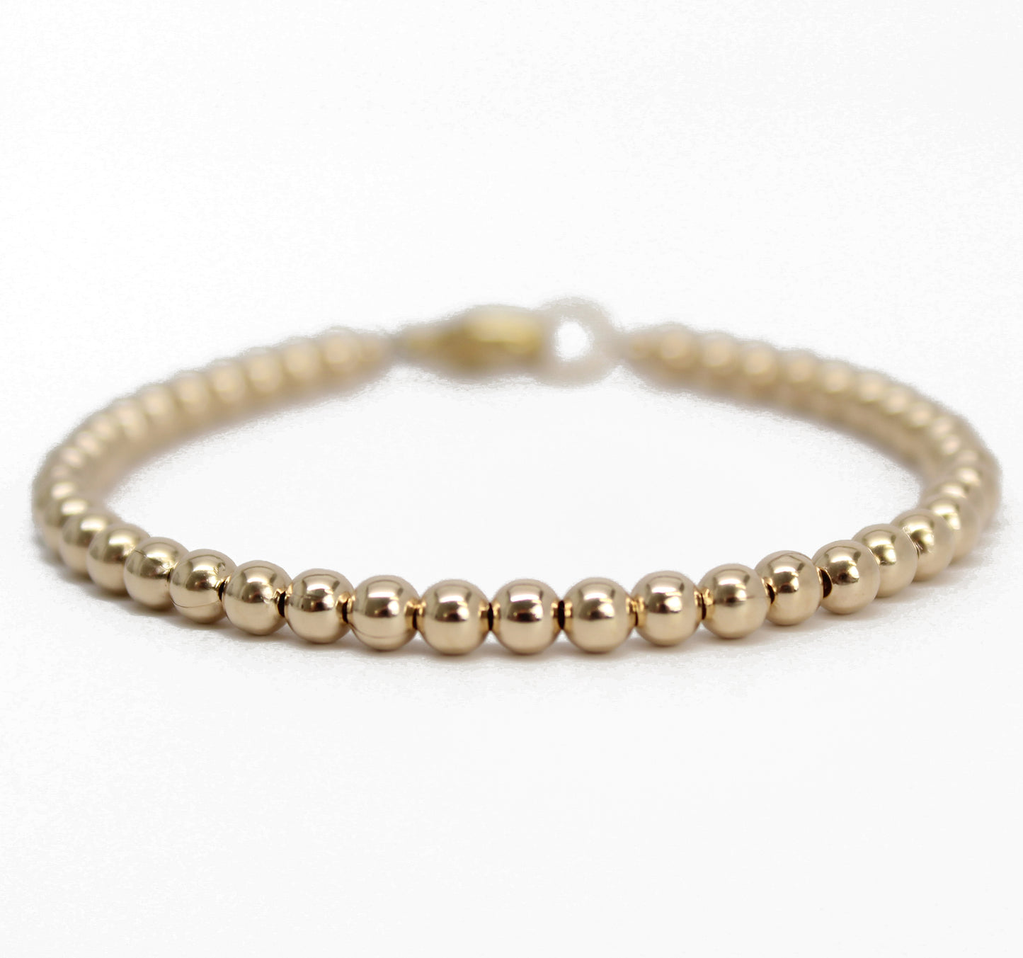 4mm 14K Gold Filled Bead Bracelet with Clasp