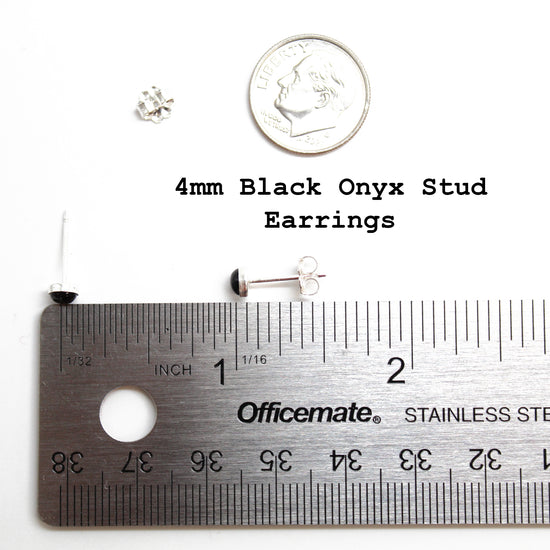 4mm Black Onyx Studs
