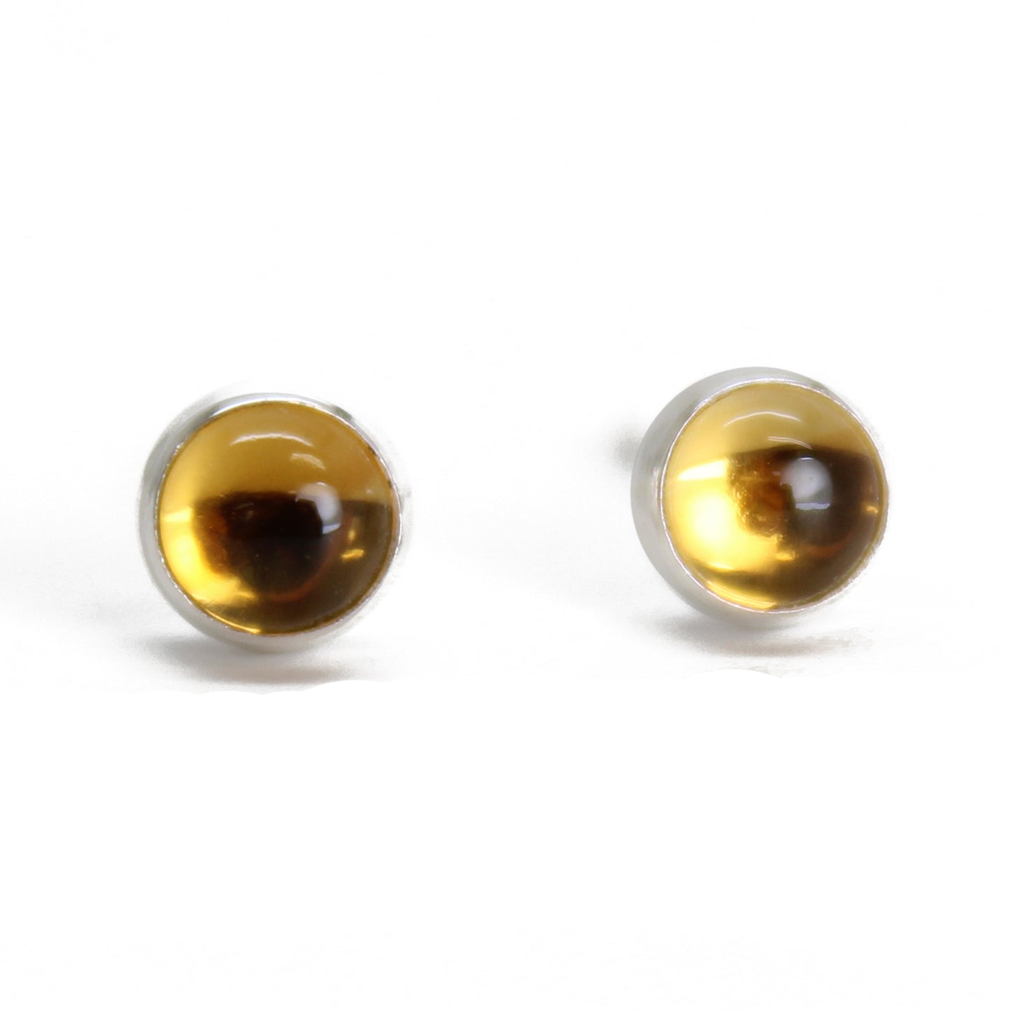 Handmade 4mm Citrine Stud Earrings