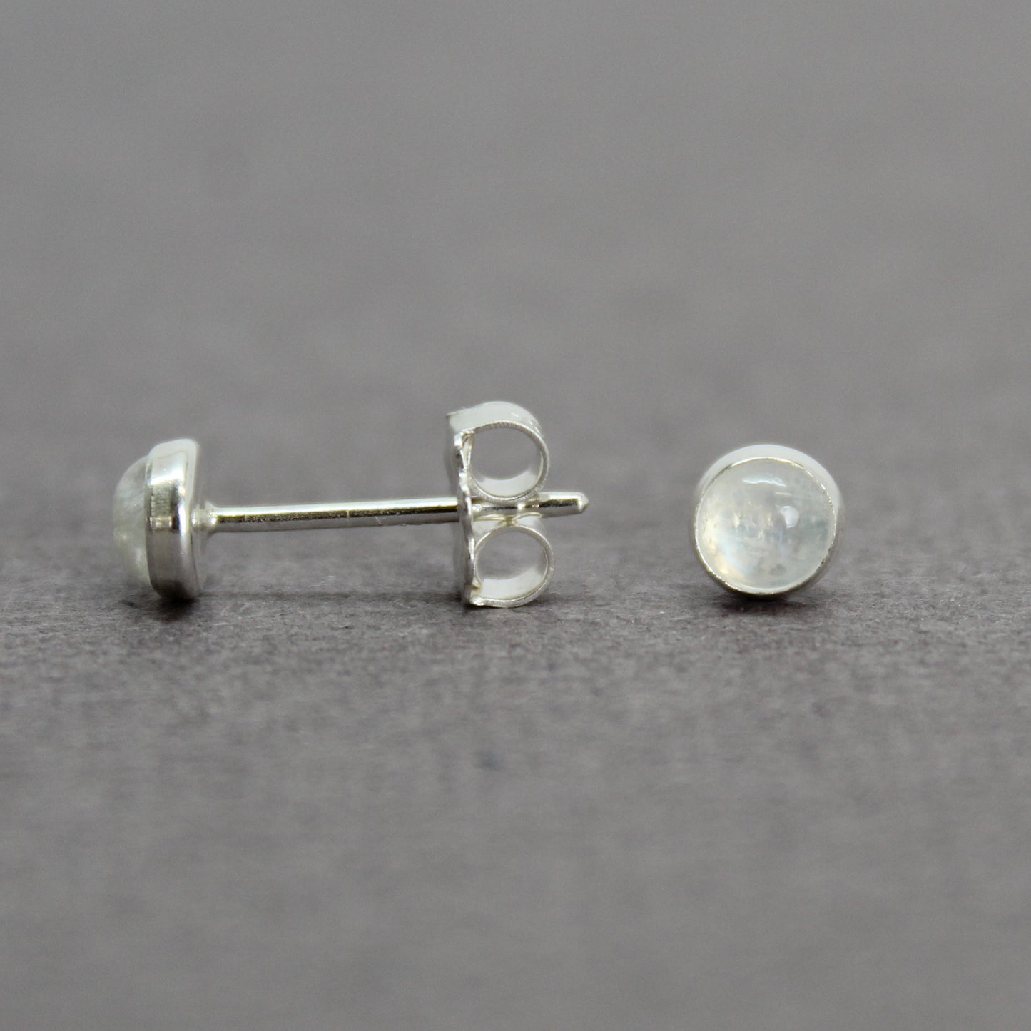 4mm Moonstone Stud Earrings