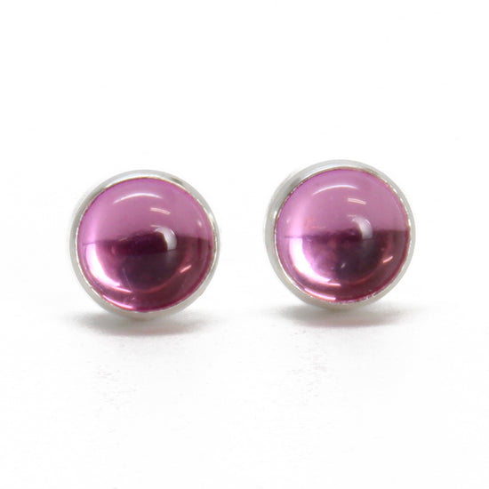 Pink Sapphire Stud Earrings 4mm in Sterling Silver