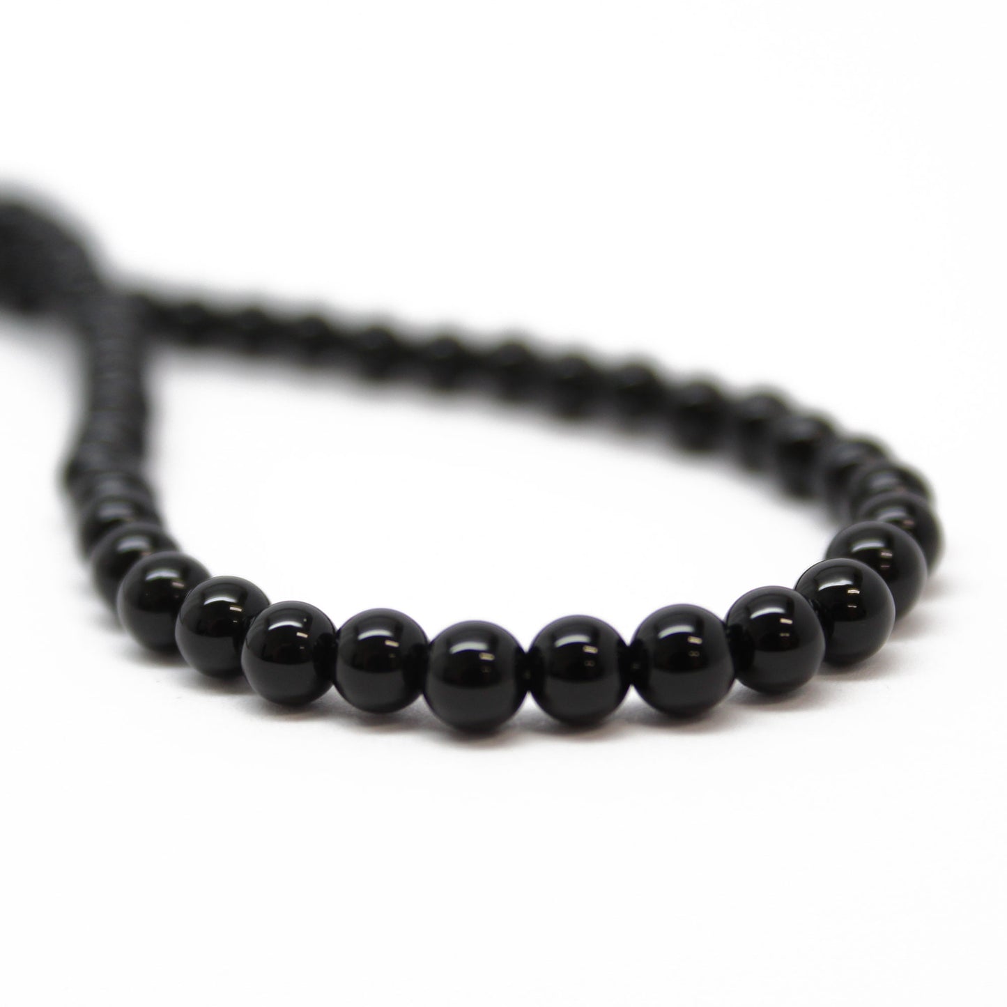 Black Onyx Necklace with Sterling Silver or Gold Filled Clasp, 4mm