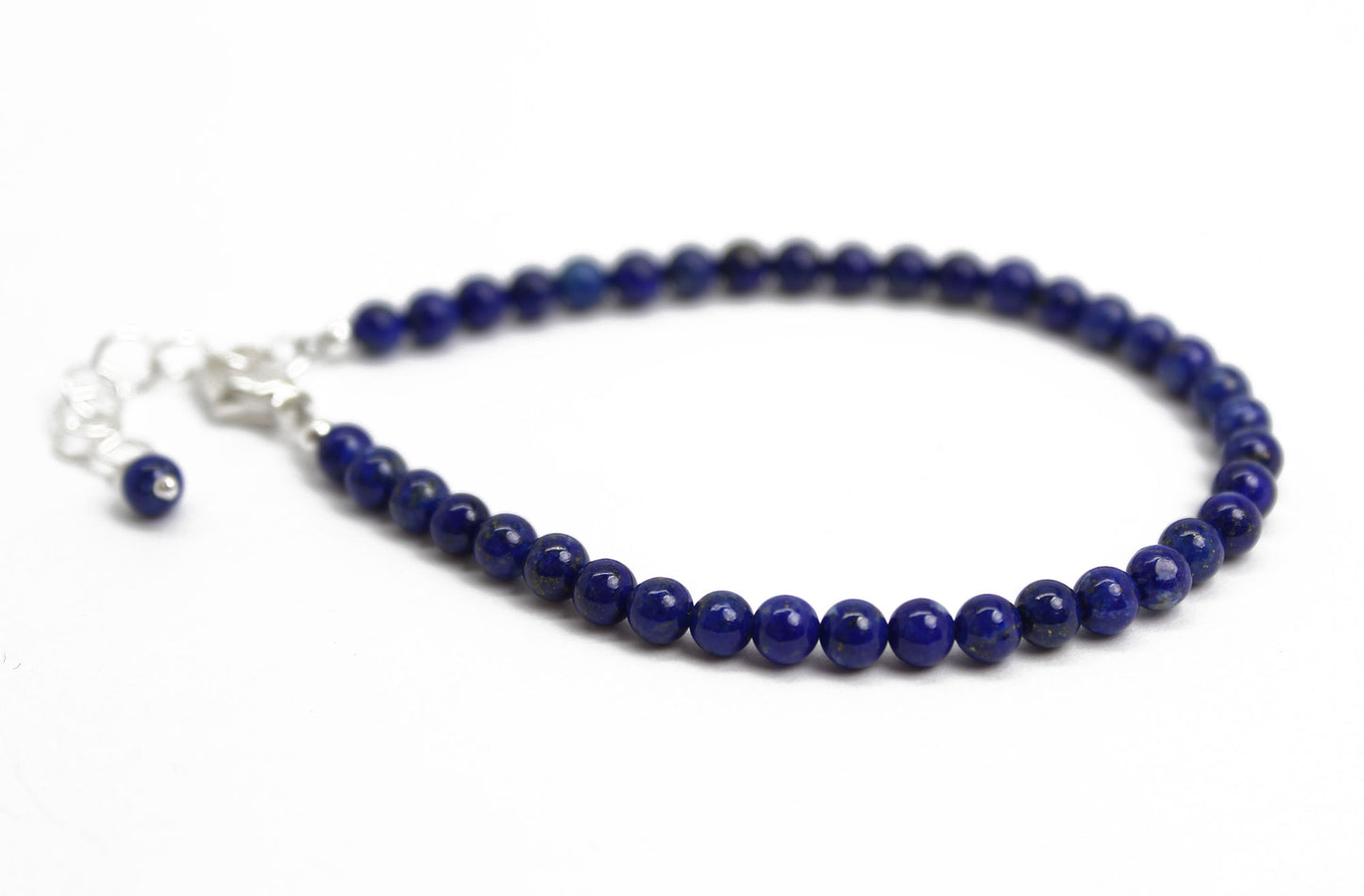 Lapis Lazuli Bracelet-4mm Lapis Beads-Adjustable