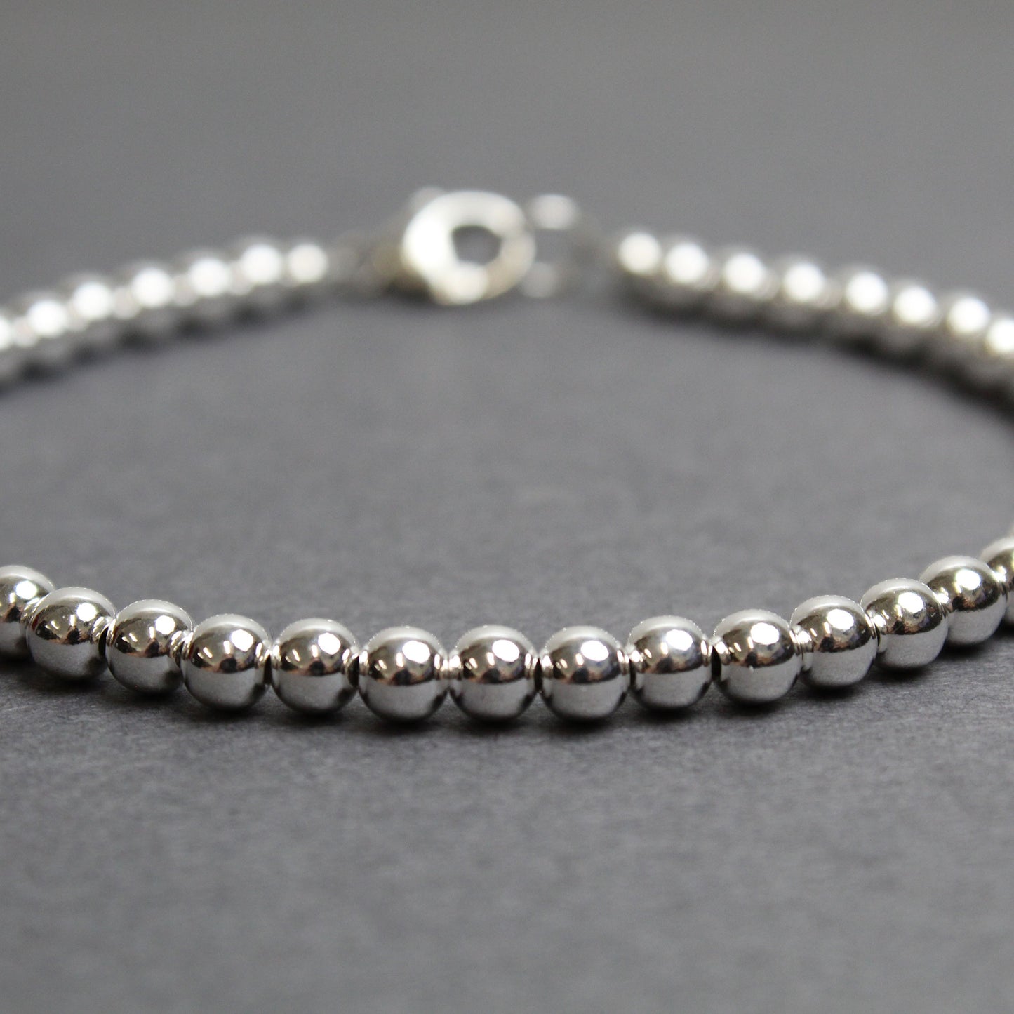 4mm Sterling Silver Bead Bracelet