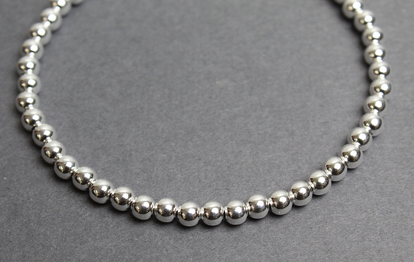 4mm Sterling Silver Bead Bracelet