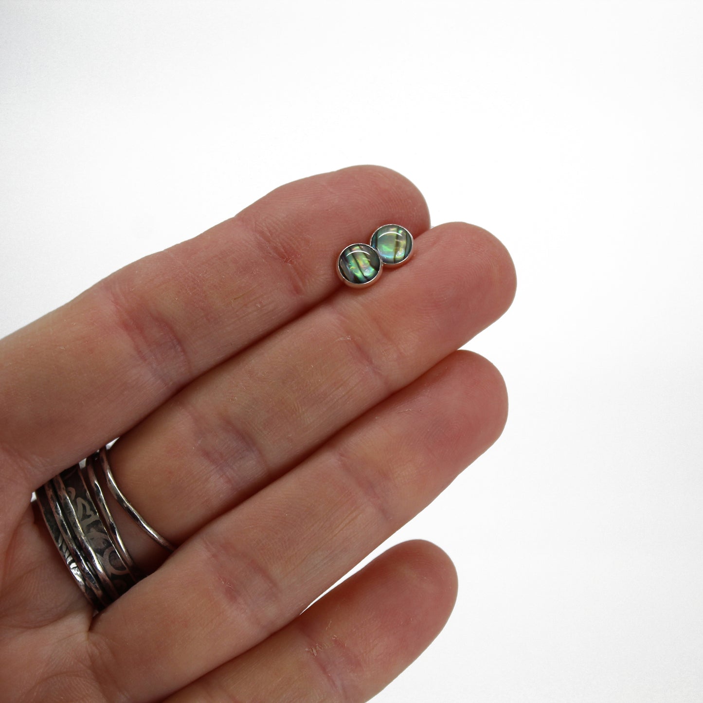 6mm Paua Shell Stud Earrings