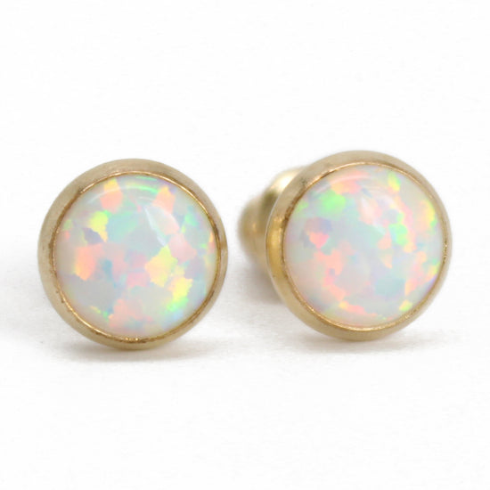 Opal Stud Earrings in 14k Gold Fill