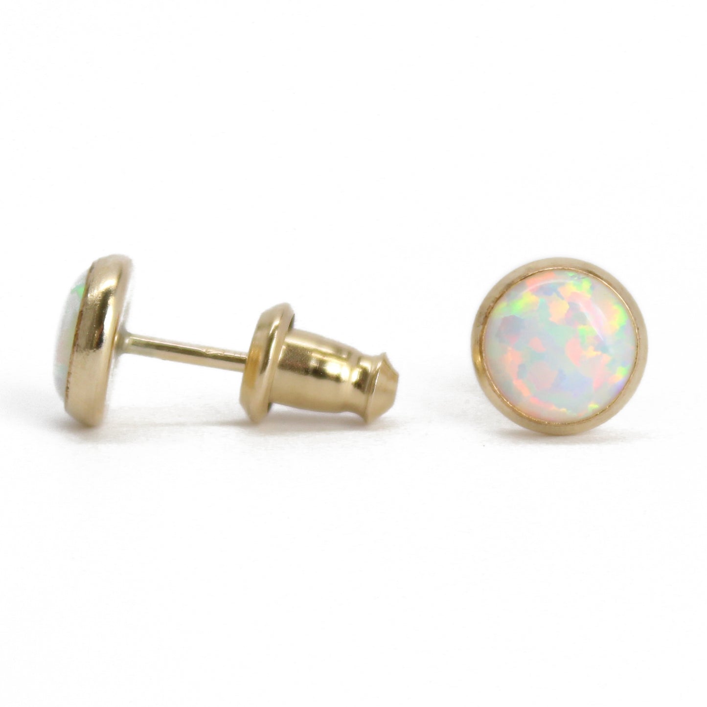 Opal Stud Earrings in 14k Gold Fill