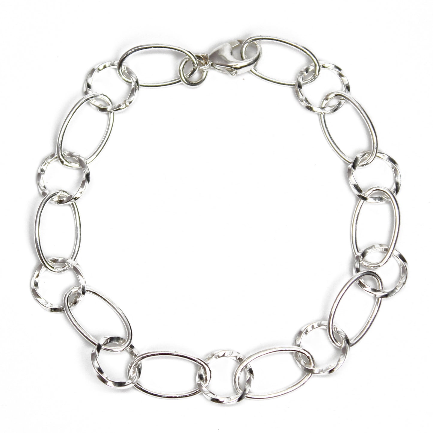 8mm Smooth Oval & Twist Round Chain Link Bracelet