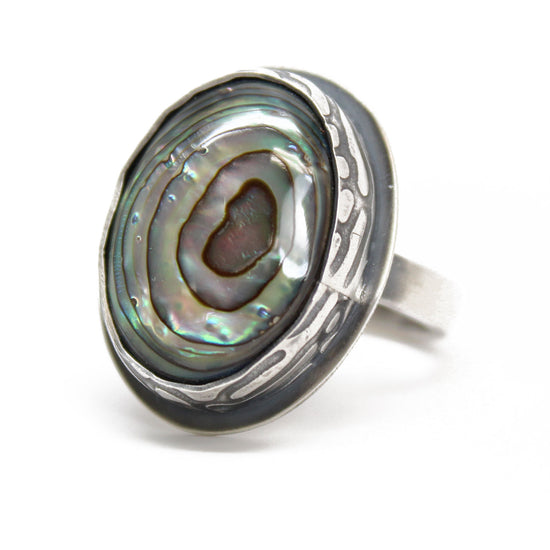 Abalone Ring in Sterling Silver, 7.5 US
