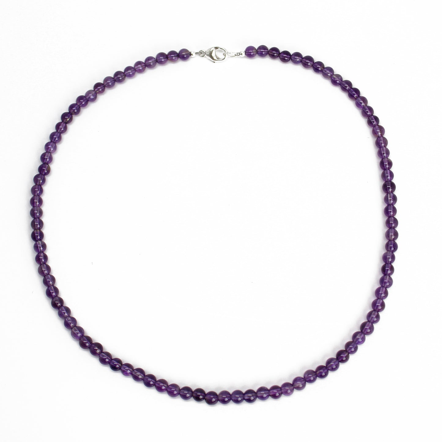 Amethyst Bead Necklace Strand, Small 4mm