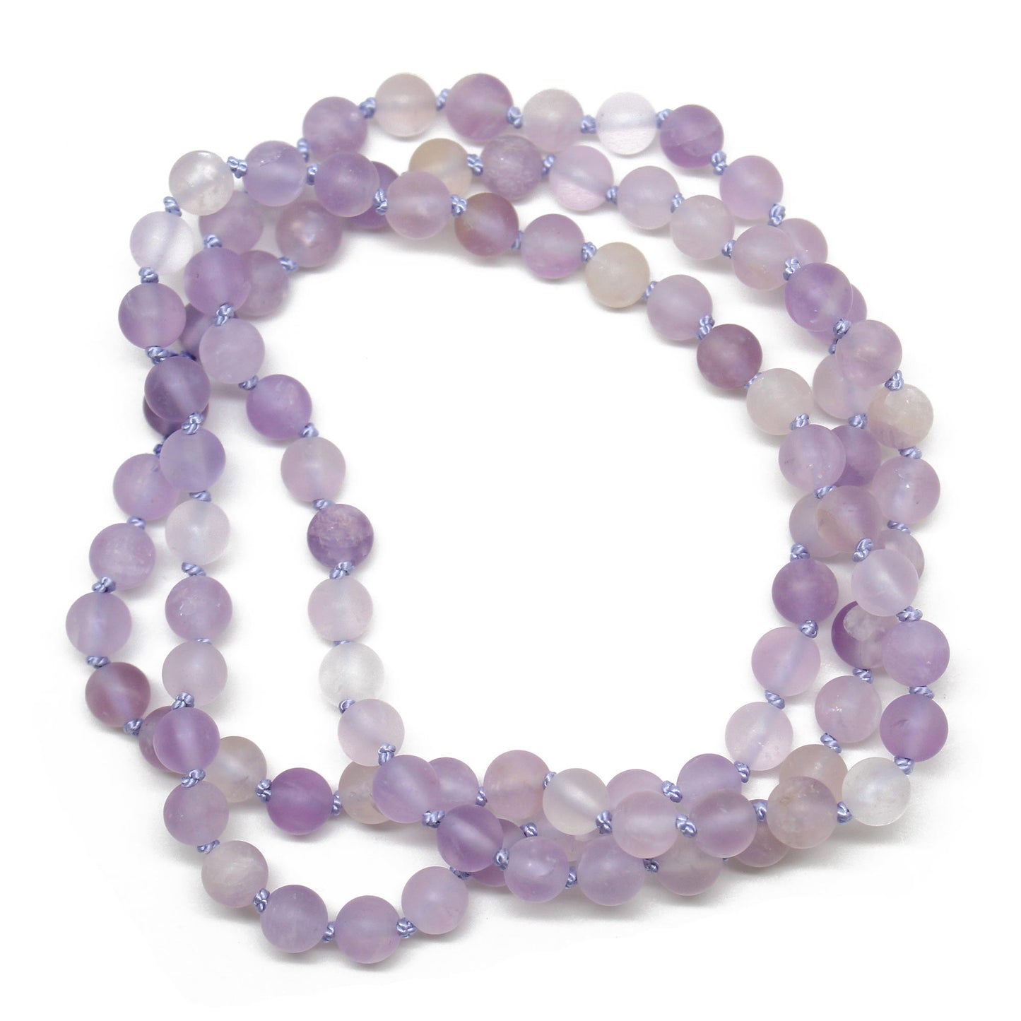Hand Knotted Purple Ametrine Bead Necklace, 28" Long Endless Strand