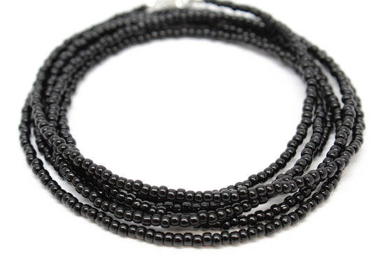 Black Bead Stacking Bracelet