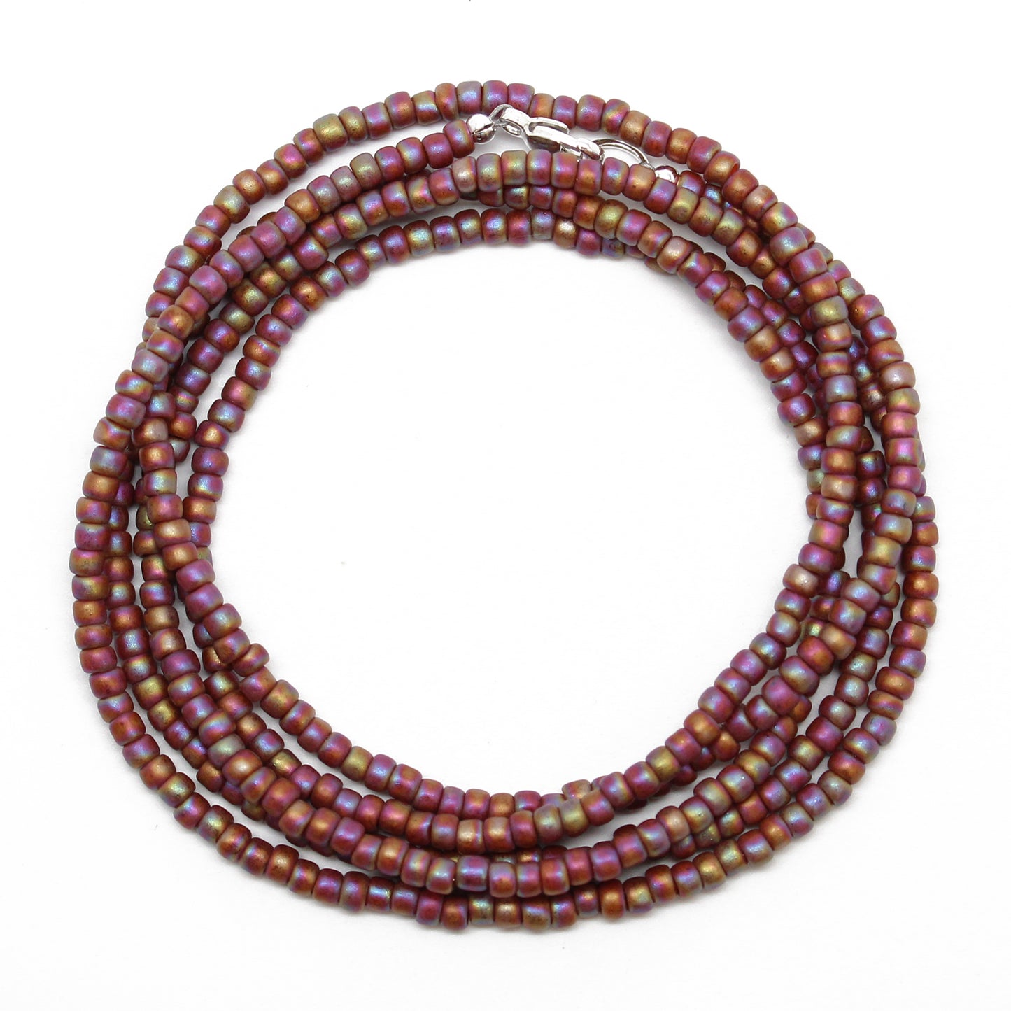 Burnt Orange Seed Bead Necklace