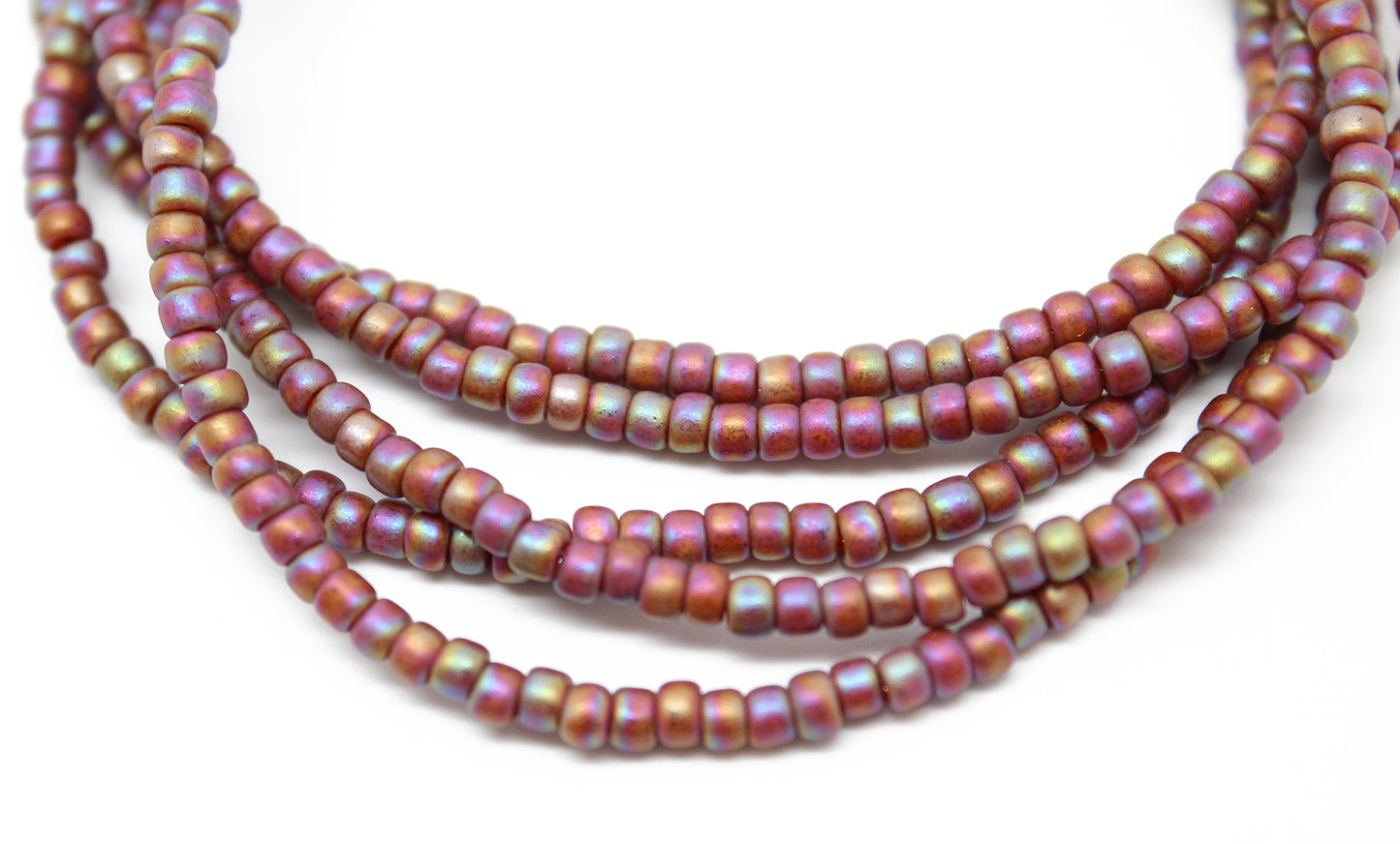 Burnt Orange Seed Bead Necklace