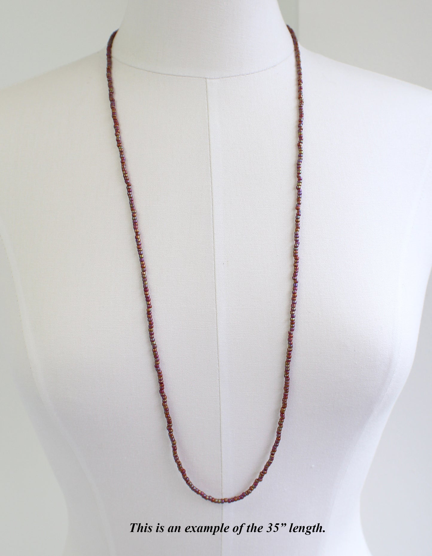 Burnt Orange Seed Bead Necklace