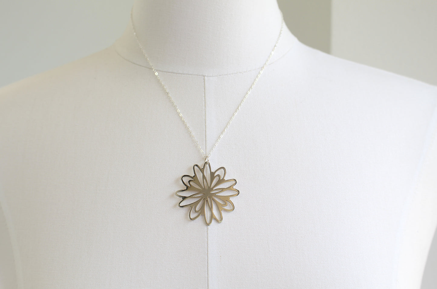 Pierced Sterling Silver Pendant Necklace