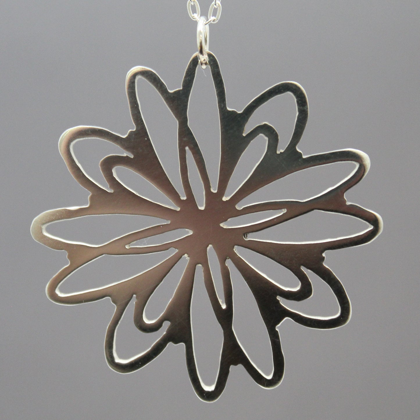 Pierced Sterling Silver Pendant Necklace