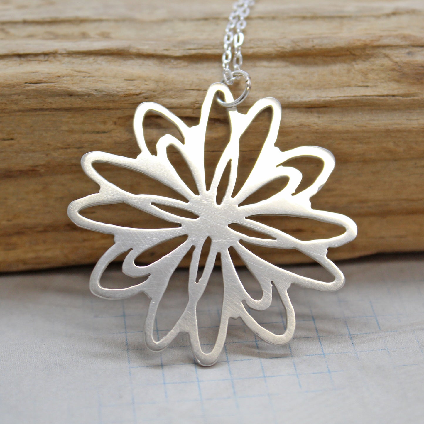 Pierced Sterling Silver Pendant Necklace