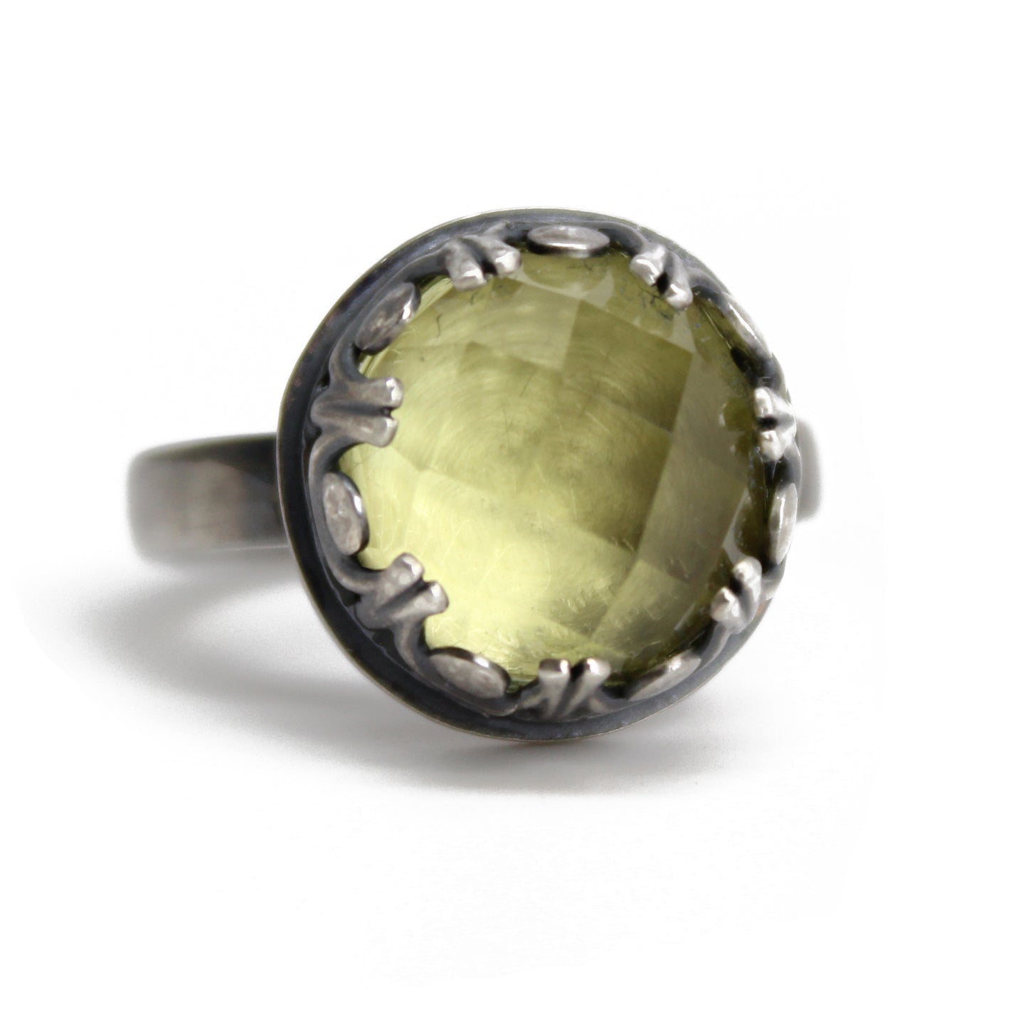 Yellow Citrine Ring, 6.5 US, Yellow Gemstone Ring in Sterling Silver