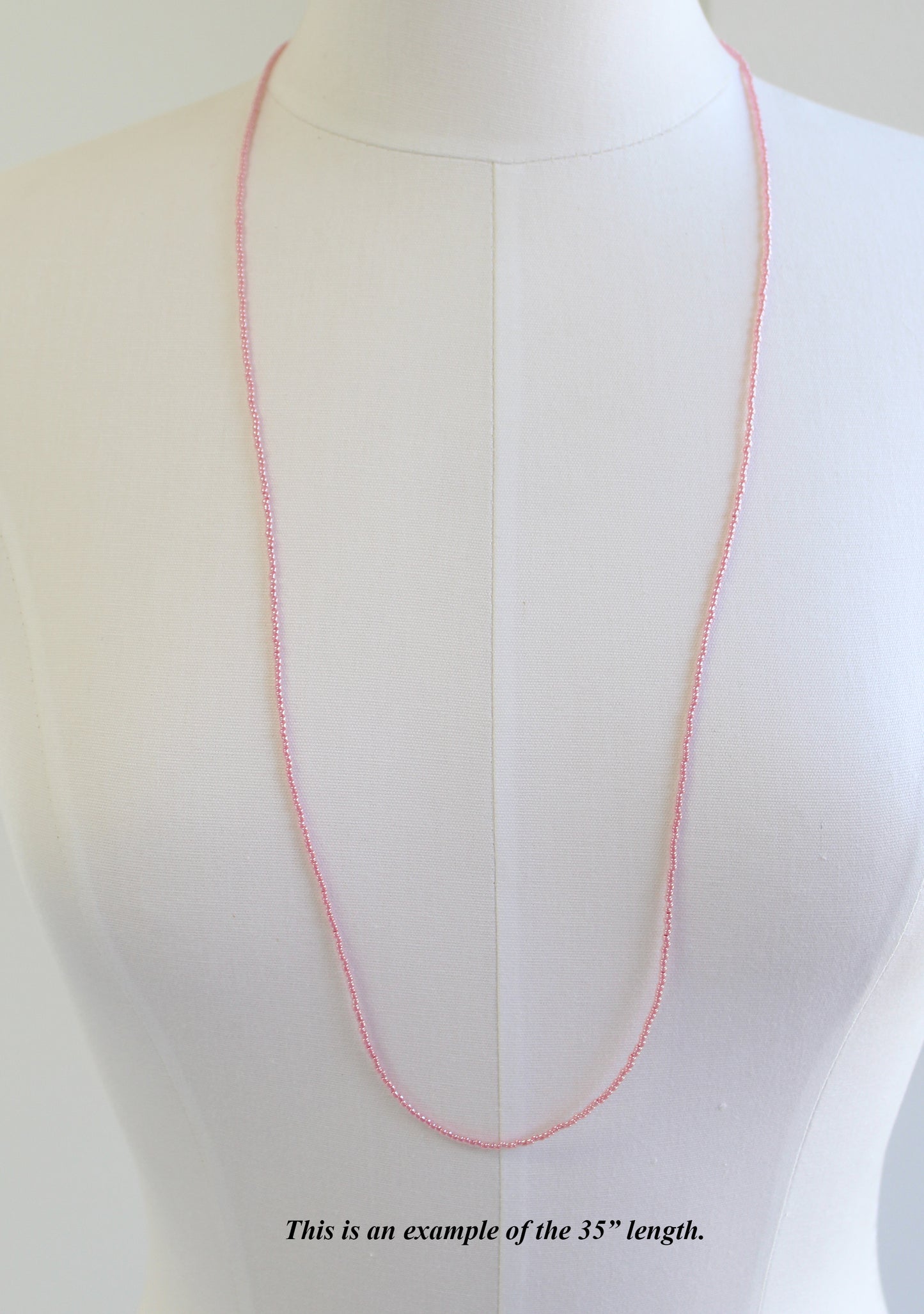 Products Impatiens Pink Seed Bead Necklace