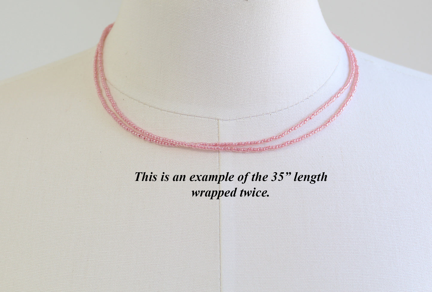 Products Impatiens Pink Seed Bead Necklace